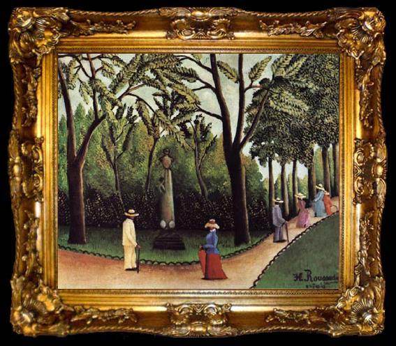 framed  Henri Rousseau View of the Luxembourg,Chopin Monument, ta009-2